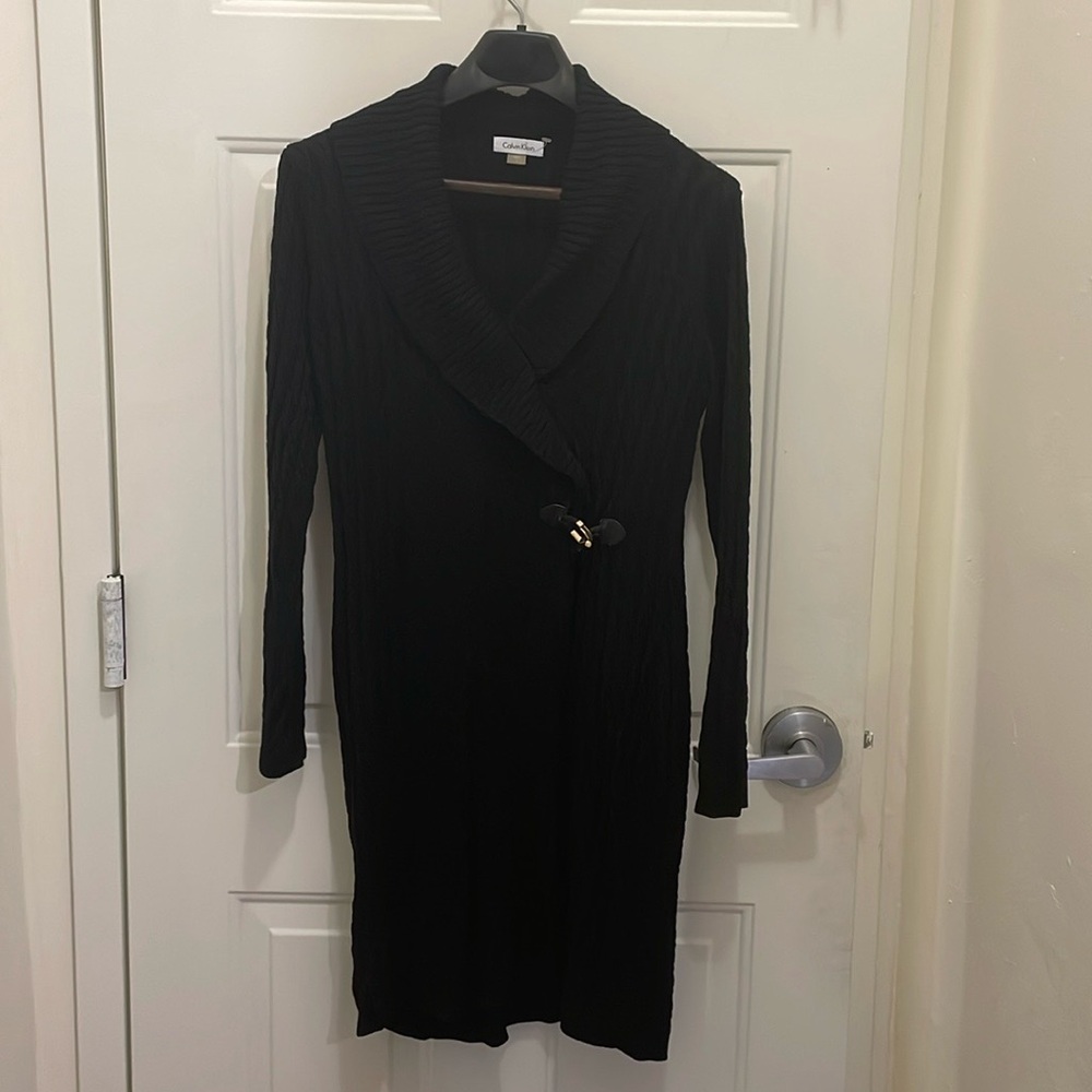 CALVIN KLEIN Black Long Sleeve Dress